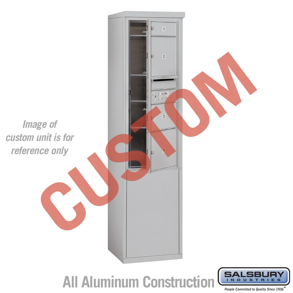 Free-Standing 4C Horizontal Mailbox Unit - 11 Door High - Aluminum - Front Loading - USPS Access