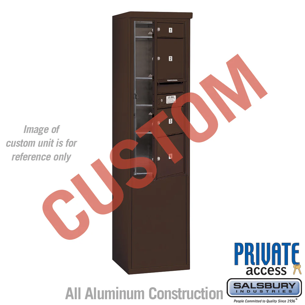 Free-Standing 4C Horizontal Mailbox Unit - 11 Door High - Bronze - Front Loading - Private Access