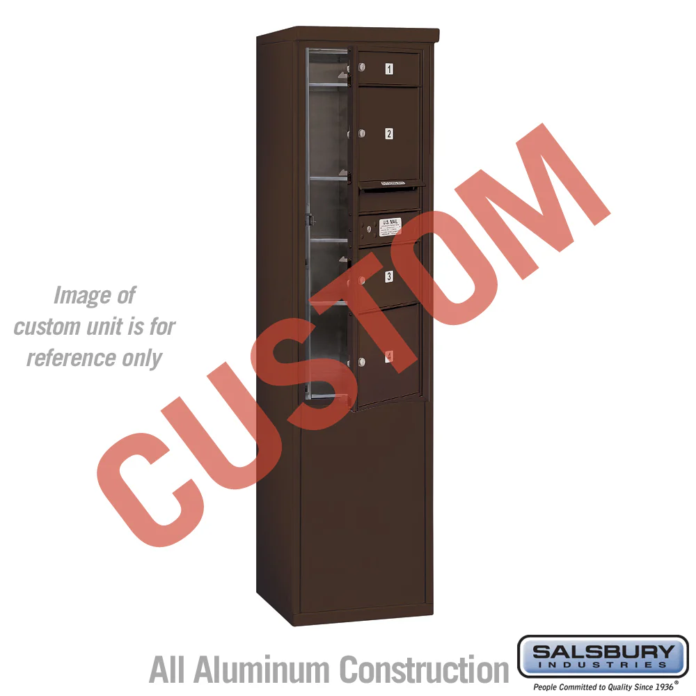 Free-Standing 4C Horizontal Mailbox Unit - 11 Door High - Bronze - Front Loading - USPS Access