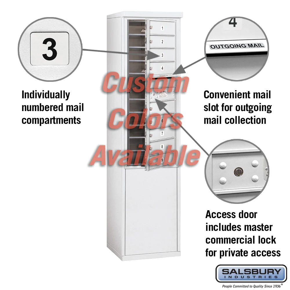 Free-Standing 4C Horizontal Mailbox Unit - 11 Door High - Custom Color - Front Loading - Private Access - Image 2