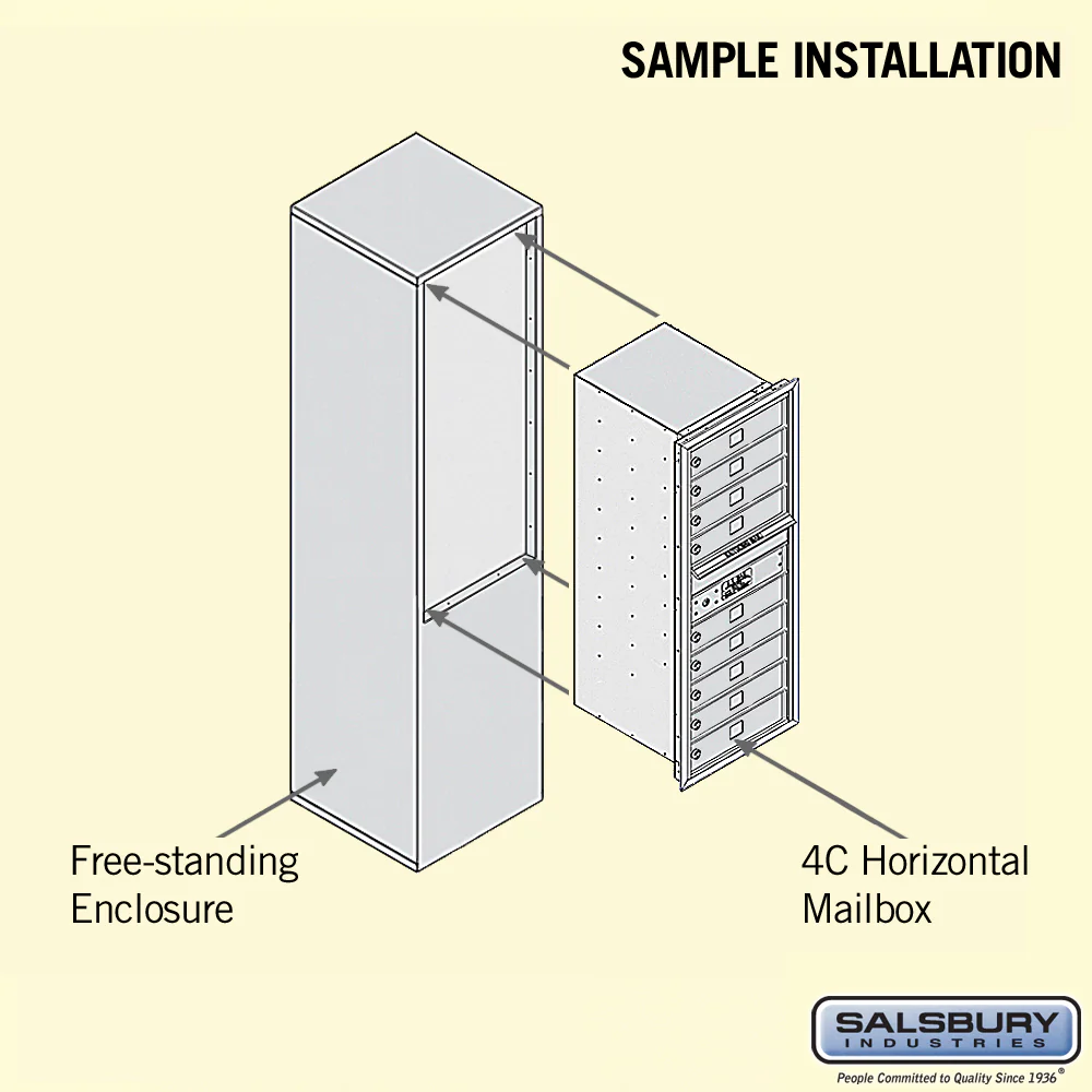 Free-Standing 4C Horizontal Mailbox Unit - 11 Door High - Custom Color - Front Loading - Private Access - Image 4