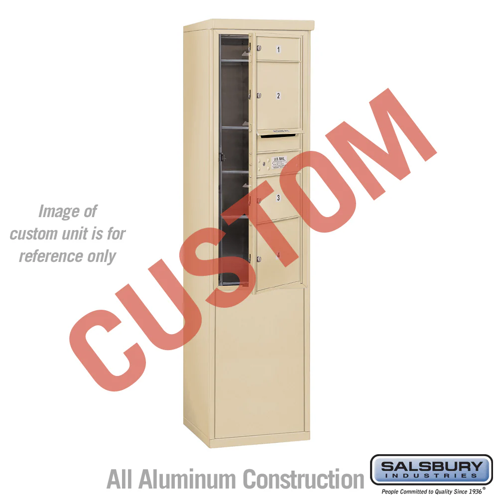 Free-Standing 4C Horizontal Mailbox Unit - 11 Door High - Sandstone - Front Loading - USPS Access