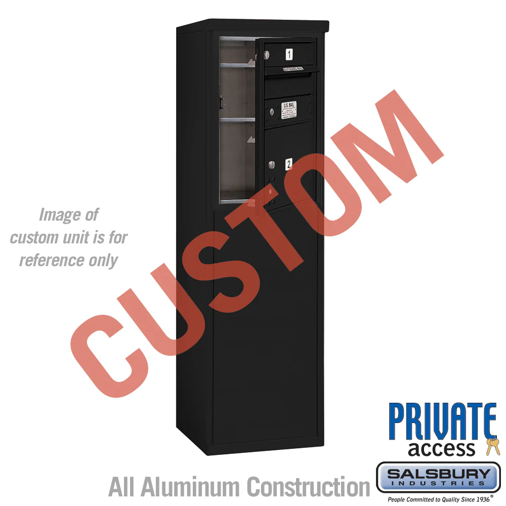 Free-Standing 4C Horizontal Mailbox Unit - 6 Door High - Black - Front Loading - Private Access