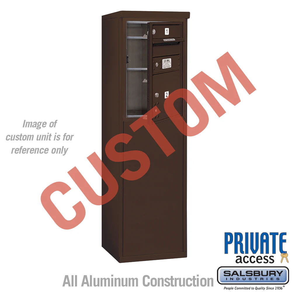 Free-Standing 4C Horizontal Mailbox Unit - 6 Door High - Bronze - Front Loading - Private Access