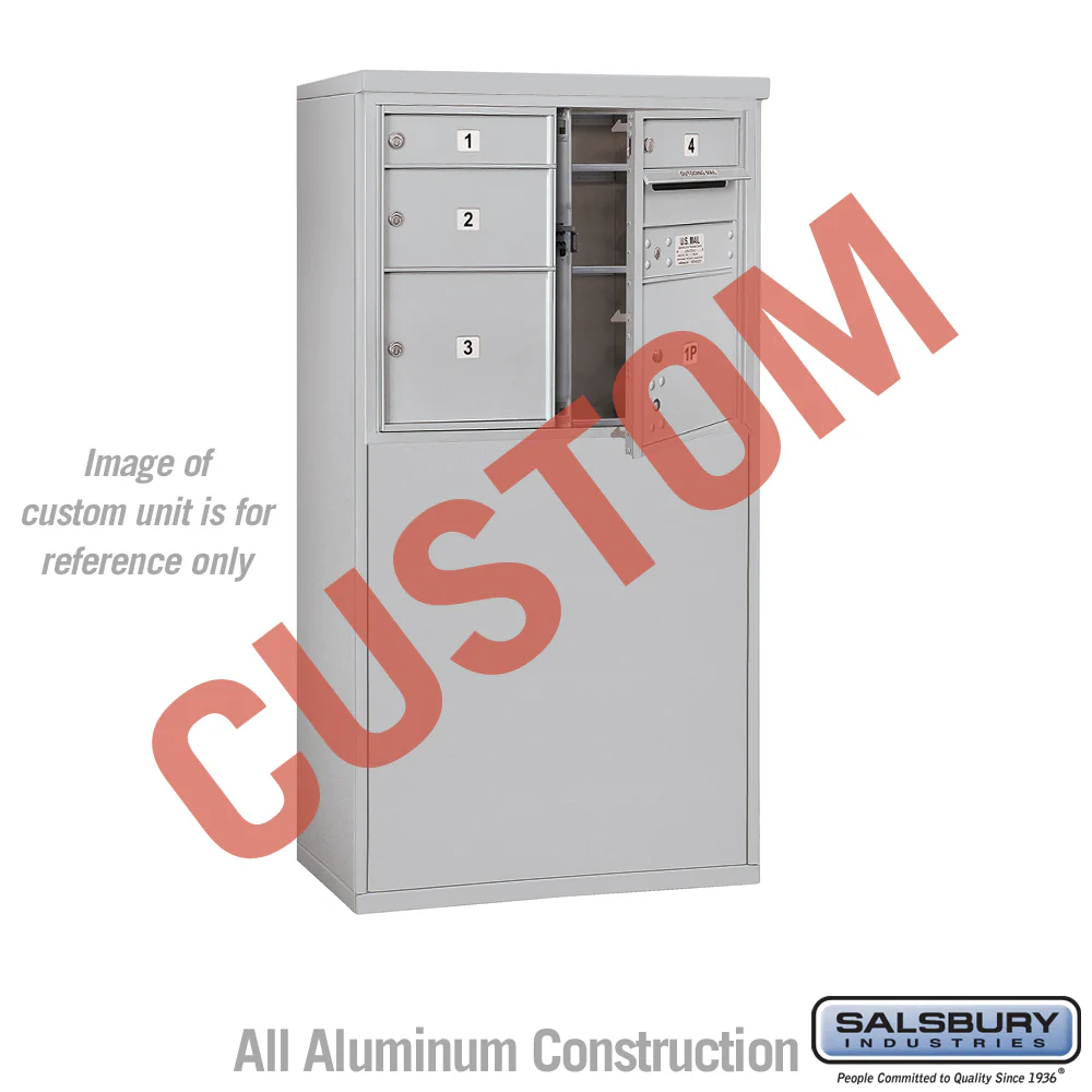 Free-Standing 4C Horizontal Mailbox Unit - 6 Door High, Double Column, Aluminum, Front Loading, USPS Access