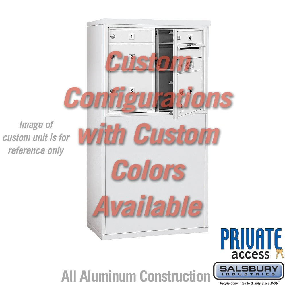 Free-Standing 4C Horizontal Mailbox Unit - 6 Door High, Double Column, Custom Color, Front Loading, Private Access