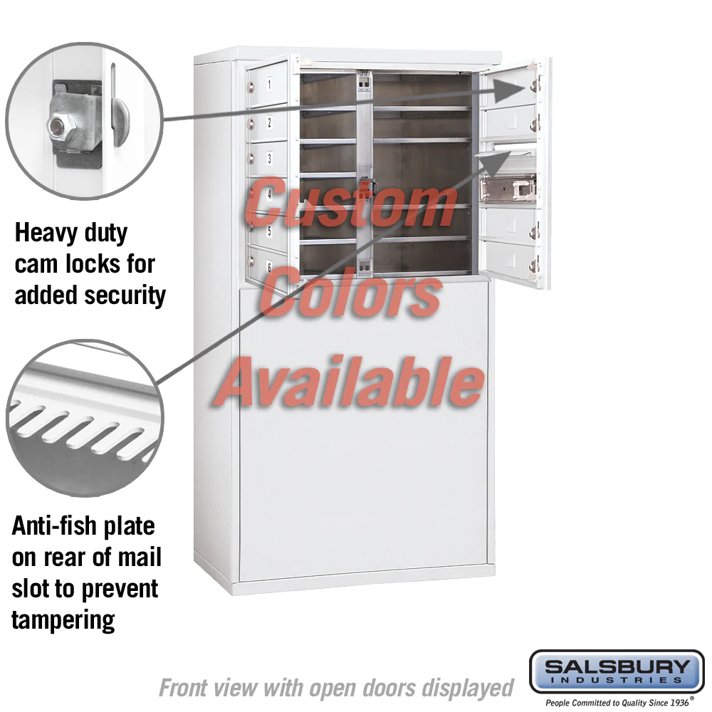 Free-Standing 4C Horizontal Mailbox Unit - 6 Door High, Double Column, Custom Color, Front Loading, Private Access - Image 4