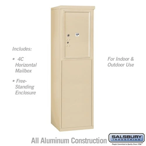 Free-Standing 4C Horizontal Mailbox Unit - 6 Door High - Double Column - Sandstone - USPS Access - Image 2