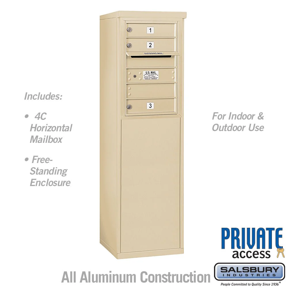 6 Door High Free-Standing 4C Horizontal Mailbox with Private Access