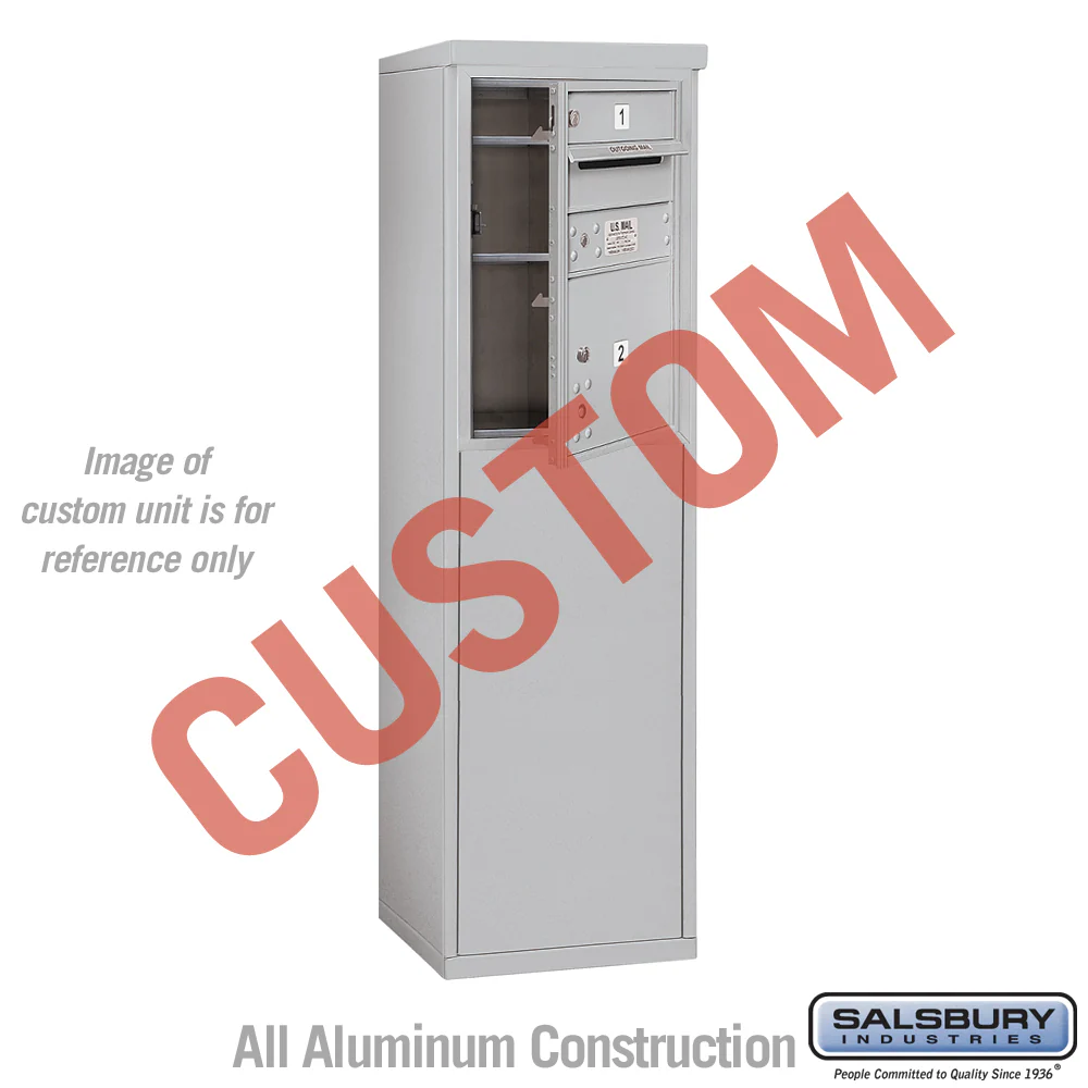 Free-Standing 4C Horizontal Mailbox Unit - 6 Door High - Single Column - Aluminum - Front Loading - USPS Access