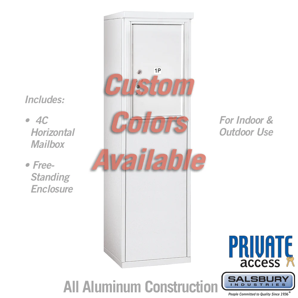 Free-Standing 4C Horizontal Mailbox Unit - 6 Door High - Single Column - Custom Color - Front Loading - Private Access - Image 2