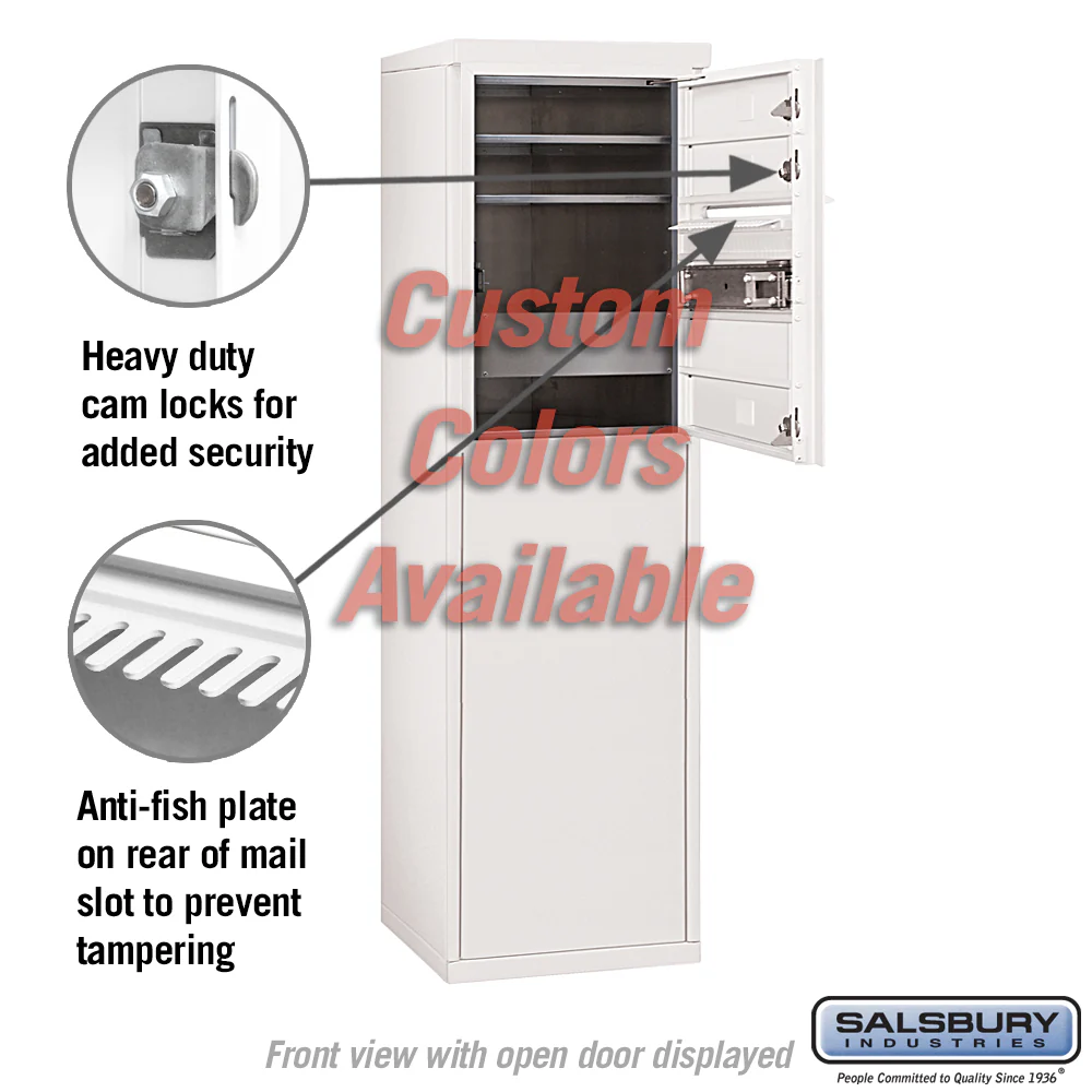 Free-Standing 4C Horizontal Mailbox Unit - 6 Door High - Single Column - Custom Color - Front Loading - Private Access - Image 3