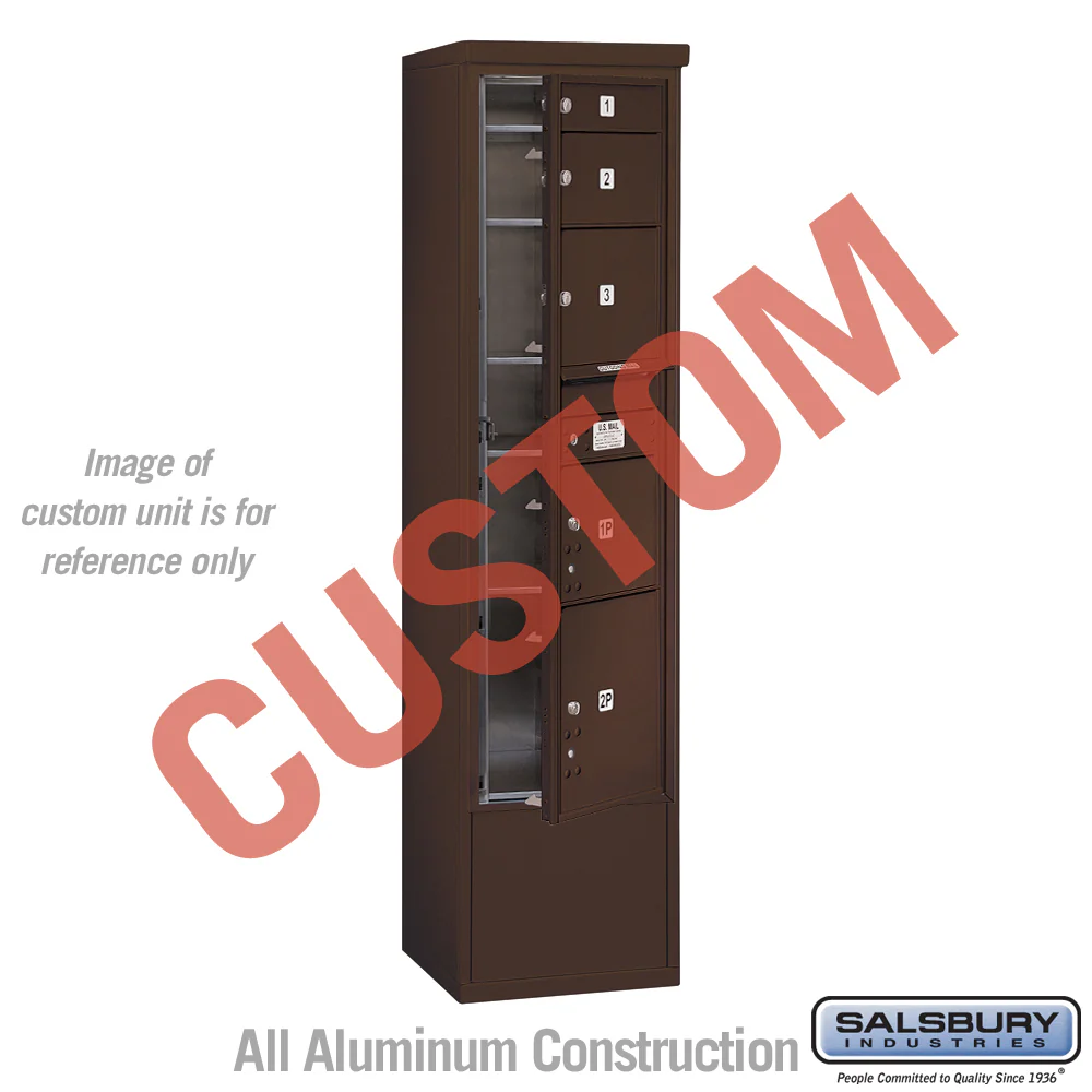 Free-Standing 4C Horizontal Mailbox Unit - Maximum Height - Bronze - Front Loading - USPS Access