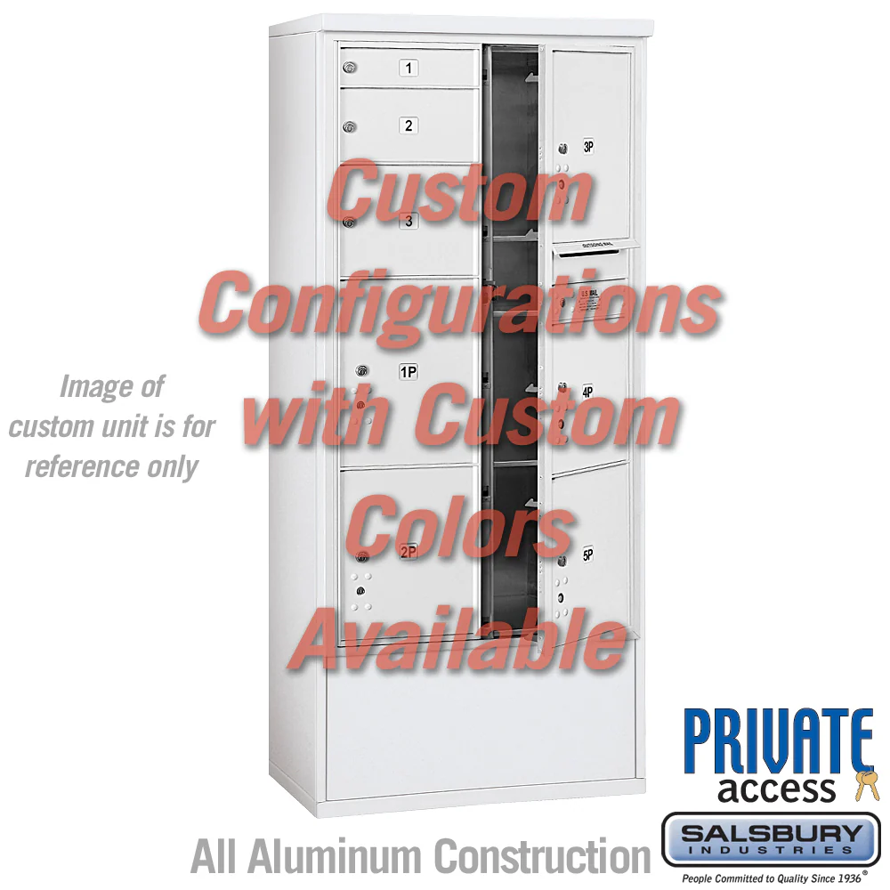 Free-Standing 4C Horizontal Mailbox Unit - Maximum Height - Double Column - Custom Color - Front Loading - Private Access