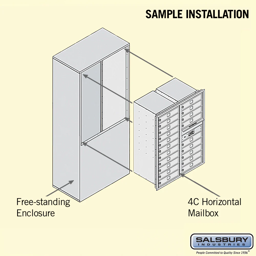 Free-Standing 4C Horizontal Mailbox Unit with 20 Compartments and Secure Lock - Image 4