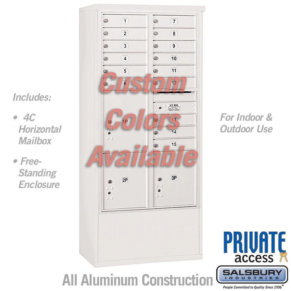 Free-Standing 4C Horizontal Mailbox Unit with Custom Color and Private Access