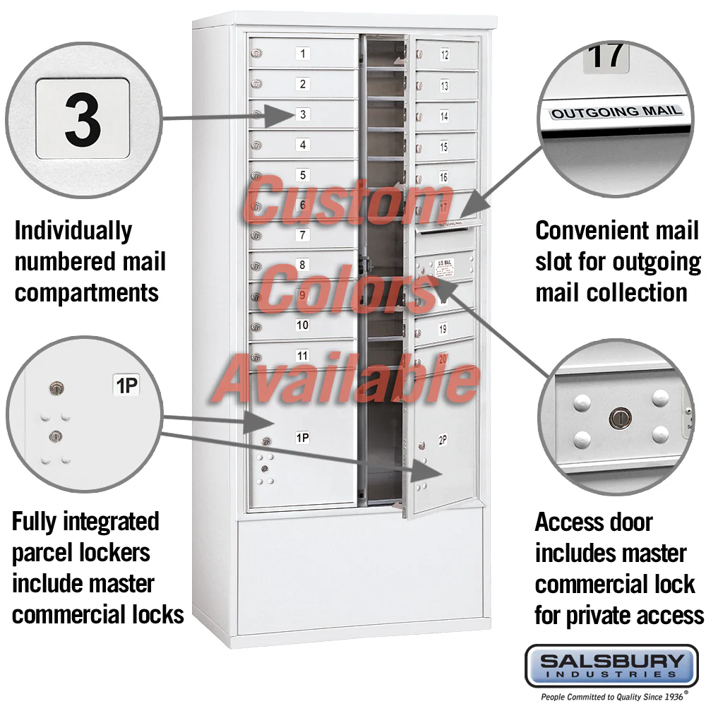 Free-Standing 4C Horizontal Mailbox Unit with Custom Color and Private Access - Image 2
