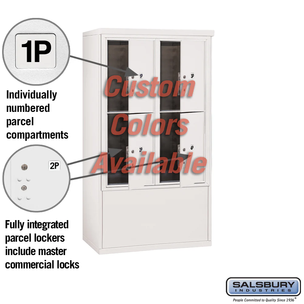Free-Standing 4C Horizontal Mailbox Unit with Double Column and Secure Parcel Lockers - Image 2