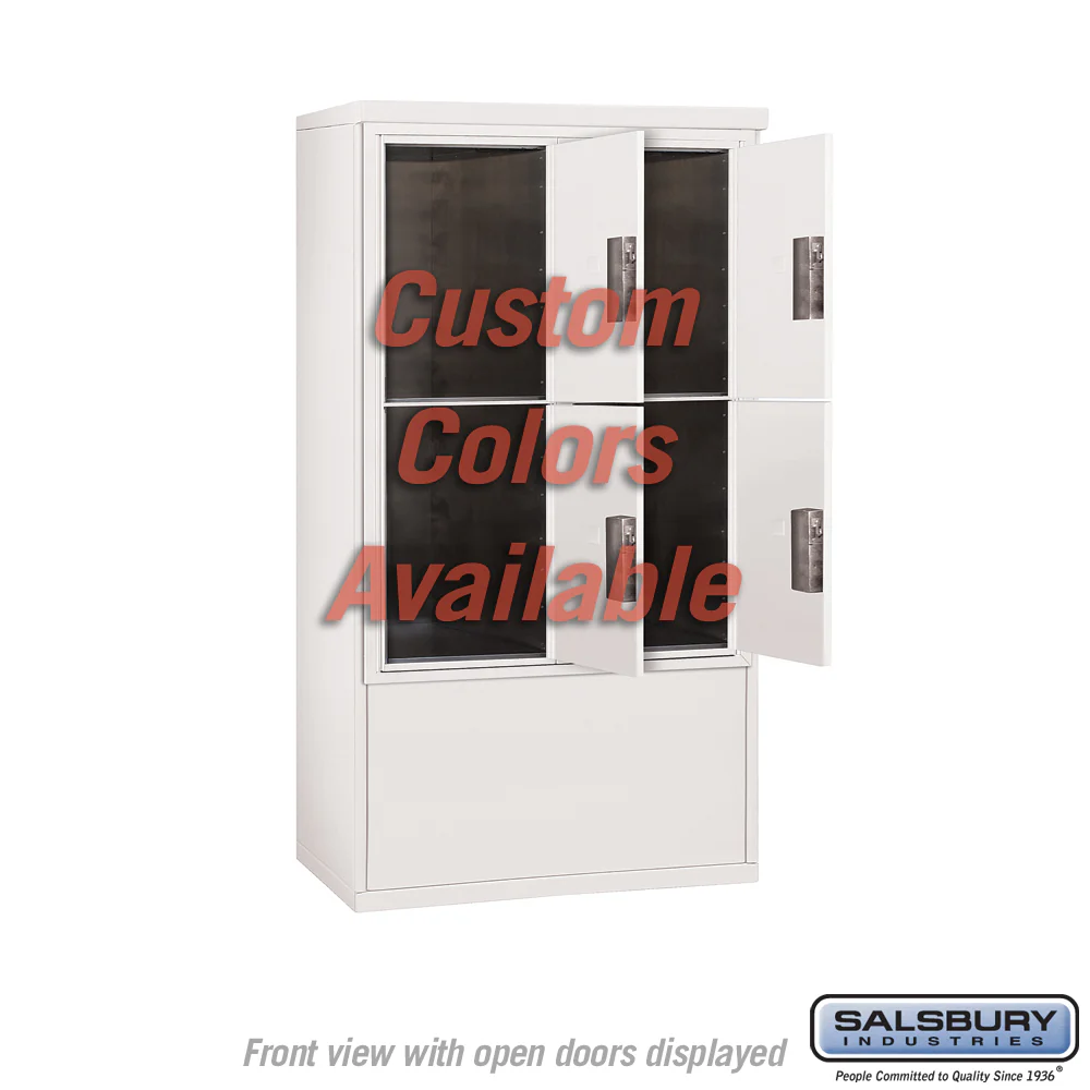Free-Standing 4C Horizontal Mailbox Unit with Double Column and Secure Parcel Lockers - Image 3