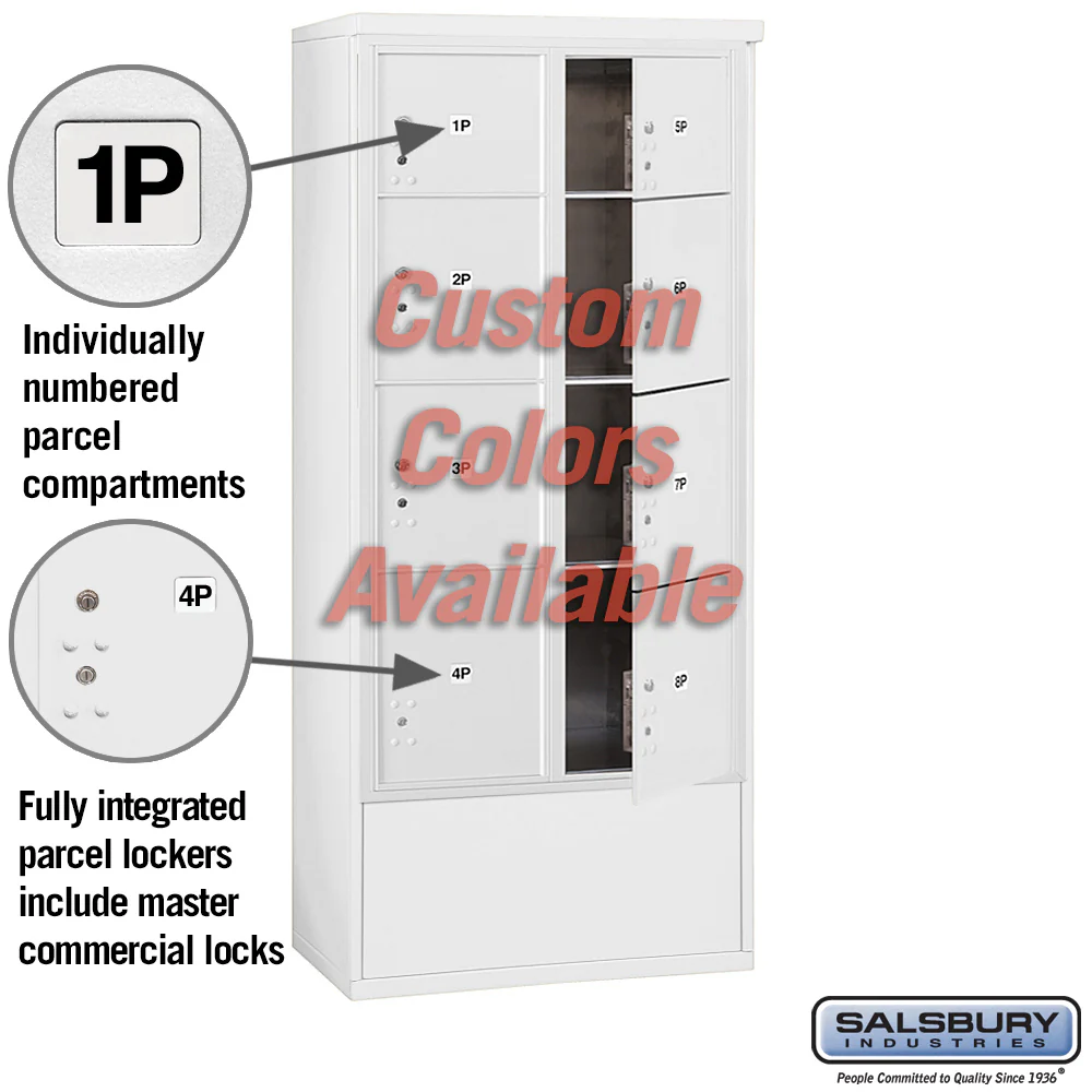 Free-Standing 4C Horizontal Mailbox Unit with Double Column Parcel Lockers - Image 2