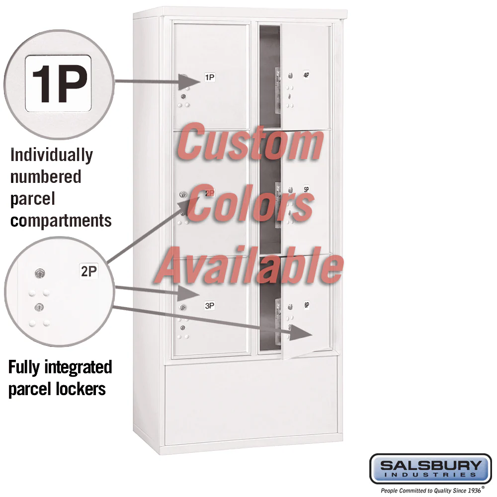 Free-Standing 4C Horizontal Mailbox Unit with Parcel Locker and Enclosure - Image 2
