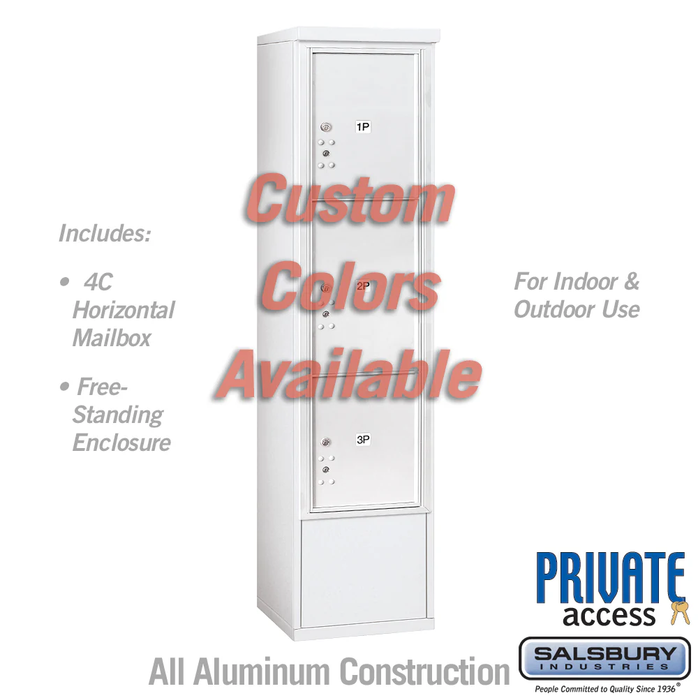 Free-Standing 4C Horizontal Mailbox Unit with Parcel Lockers and ADA Compliance