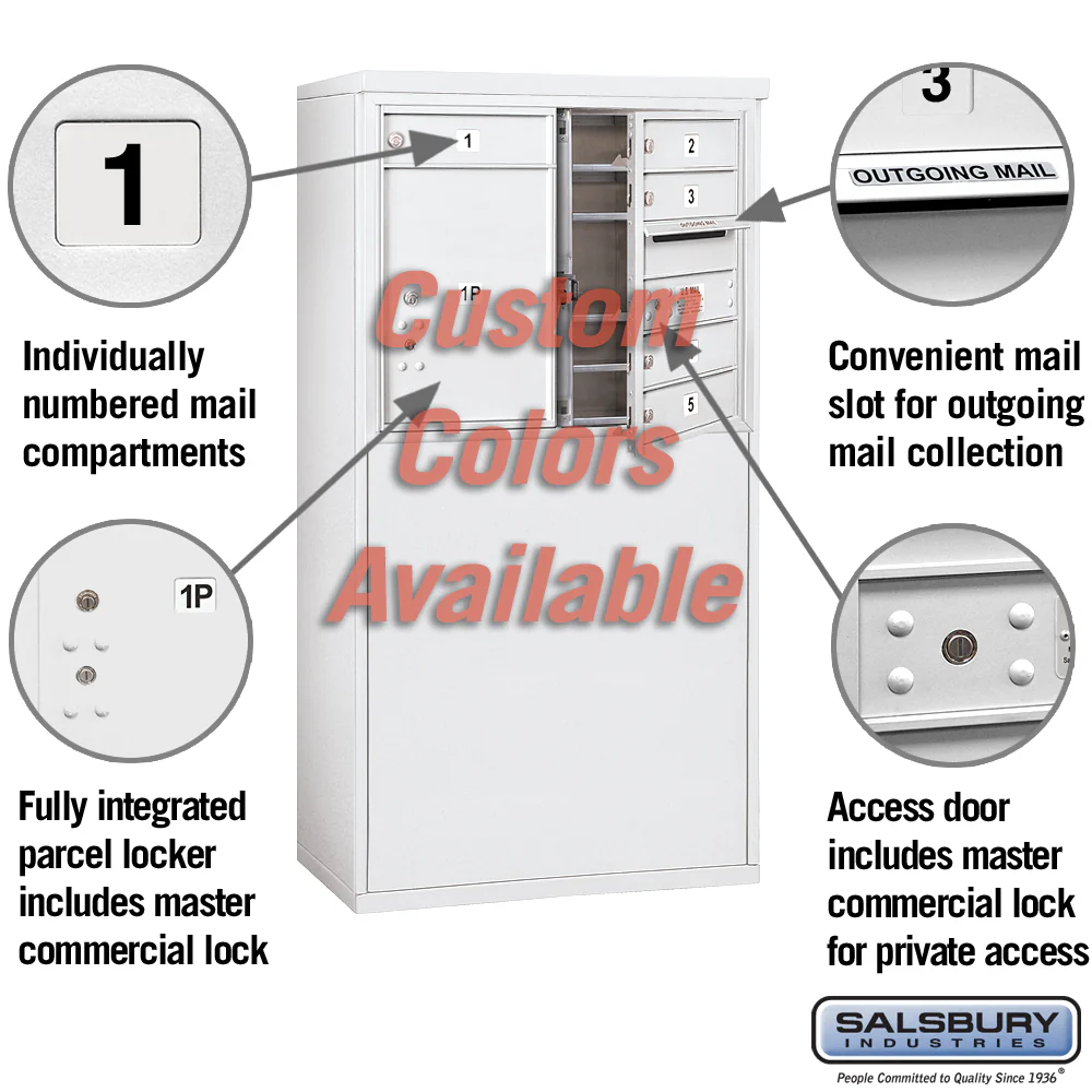 Free-Standing 4C Horizontal Mailbox Unit with Secure Locks and Customizable Options - Image 2