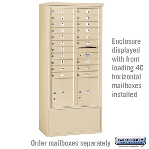 Free-Standing Enclosure for 3716 Double Column Mailbox Unit - Sandstone - Image 2