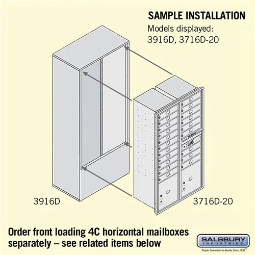 Free-Standing Enclosure for 3716 Double Column Mailbox Unit - Sandstone - Image 3