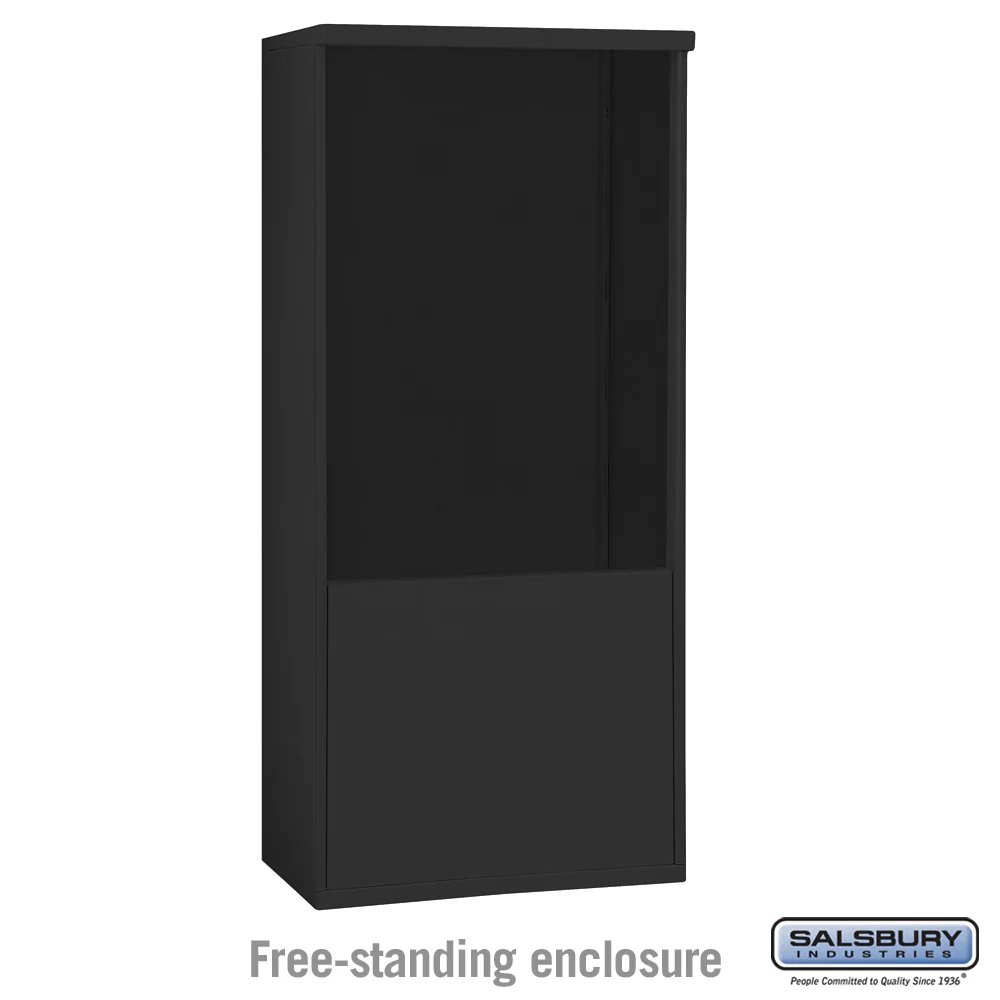 Free-Standing Enclosure for Double Column Mailbox - Black