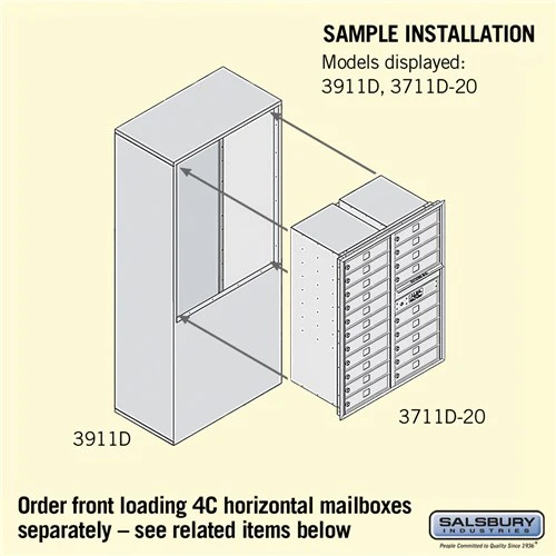 Free-Standing Enclosure for Double Column Mailbox - Black - Image 2