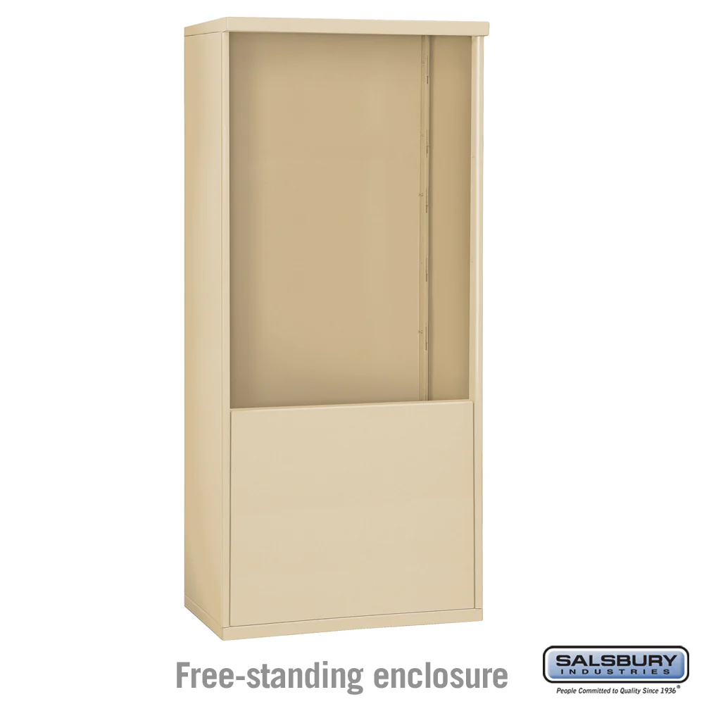 Free-Standing Enclosure for Double Column Mailbox Unit in Sandstone