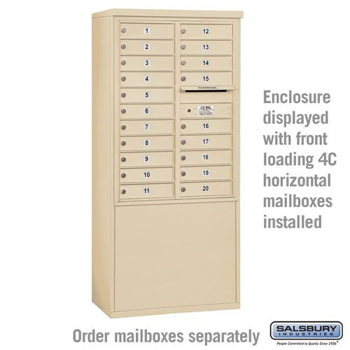 Free-Standing Enclosure for Double Column Mailbox Unit in Sandstone - Image 2