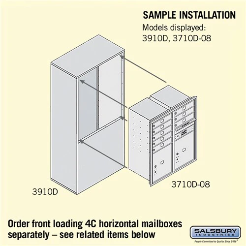 Free-Standing Enclosure for Double Column Mailboxes - Aluminum - Image 2