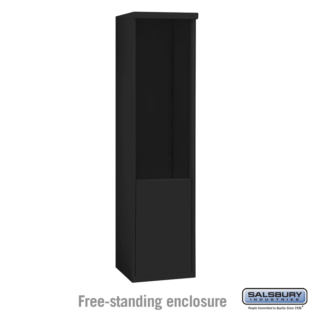 Free-Standing Mailbox Enclosure for 3711 Single Column Unit - Black
