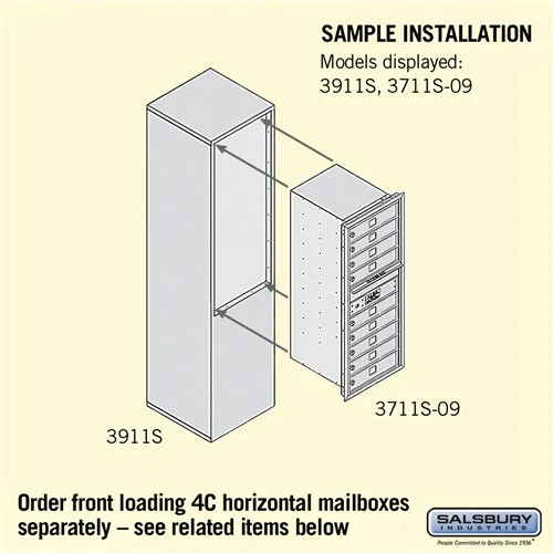 Free-Standing Mailbox Enclosure for 3711 Single Column Unit - Black - Image 3
