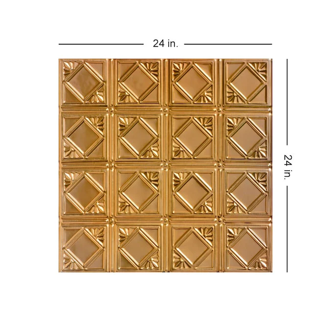From Plain to Beautiful in Hours 2-ft x 2-ft Carnivale Lincoln Copper Steel Surface-mount Ceiling Tile (6-Pack, 24-sq ft / Case) - Image 3