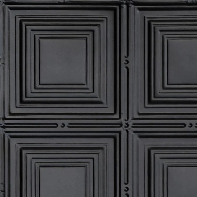 From Plain to Beautiful in Hours 2-ft x 2-ft Cubism Satin Black Steel Drop Ceiling Tile (6-Pack, 24-sq ft / Case) - Image 2