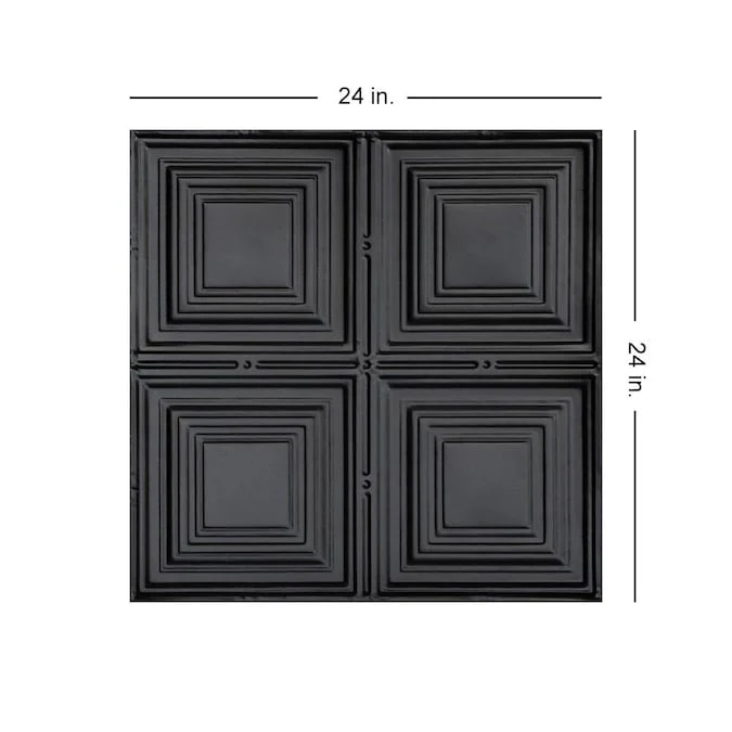 From Plain to Beautiful in Hours 2-ft x 2-ft Cubism Satin Black Steel Drop Ceiling Tile (6-Pack, 24-sq ft / Case) - Image 4