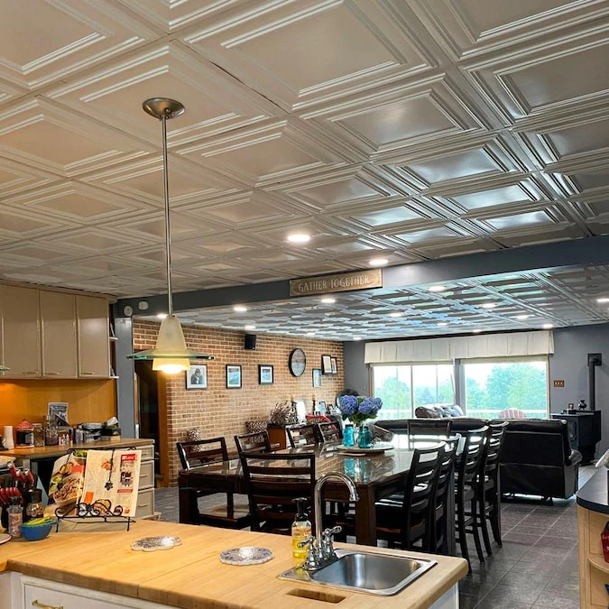 From Plain to Beautiful in Hours 2-ft x 2-ft Economy White PVC Drop Ceiling Tile (10-Pack, 40-sq ft / Case) - Image 3