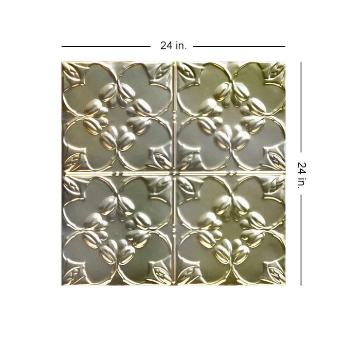 From Plain to Beautiful in Hours 2-ft x 2-ft Lilac Gold Nugget Steel Drop Ceiling Tile (6-Pack, 24-sq ft / Case) - Image 4