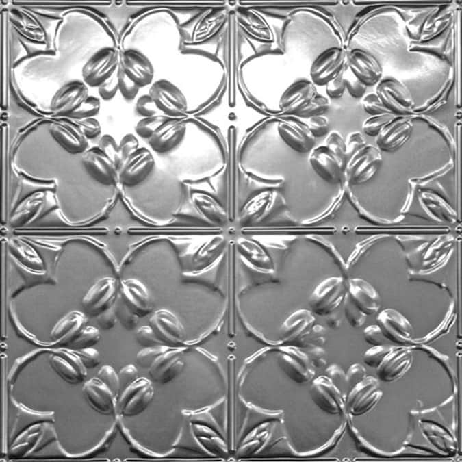 From Plain to Beautiful in Hours 2-ft x 2-ft Lilac Steel (Unfinished) Steel Surface-mount Ceiling Tile (6-Pack, 24-sq ft / Case)