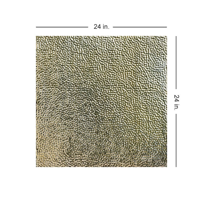From Plain to Beautiful in Hours 2-ft x 2-ft Pounded Gold Nugget Steel Drop Ceiling Tile (6-Pack, 24-sq ft / Case) - Image 3