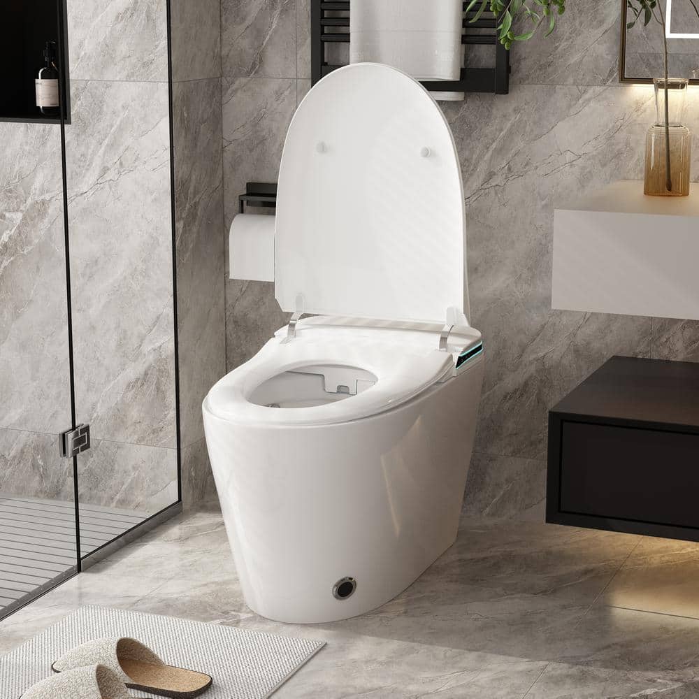 FUFU&GAGA Elongated Smart Bidet Toilet 1.28 GPF in White - Image 2