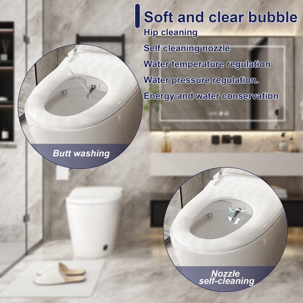 FUFU&GAGA Elongated Smart Bidet Toilet 1.28 GPF in White - Image 5