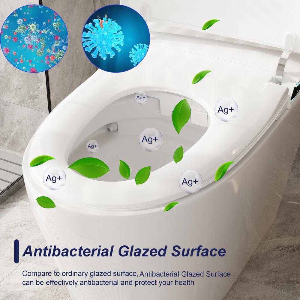 FUFU&GAGA Elongated Smart Bidet Toilet 1.28 GPF in White - Image 6
