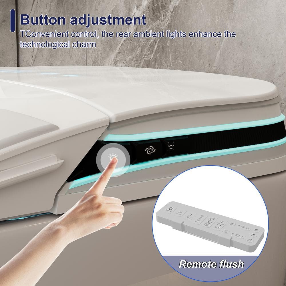 FUFU&GAGA Elongated Smart Bidet Toilet 1.28 GPF in White - Image 7