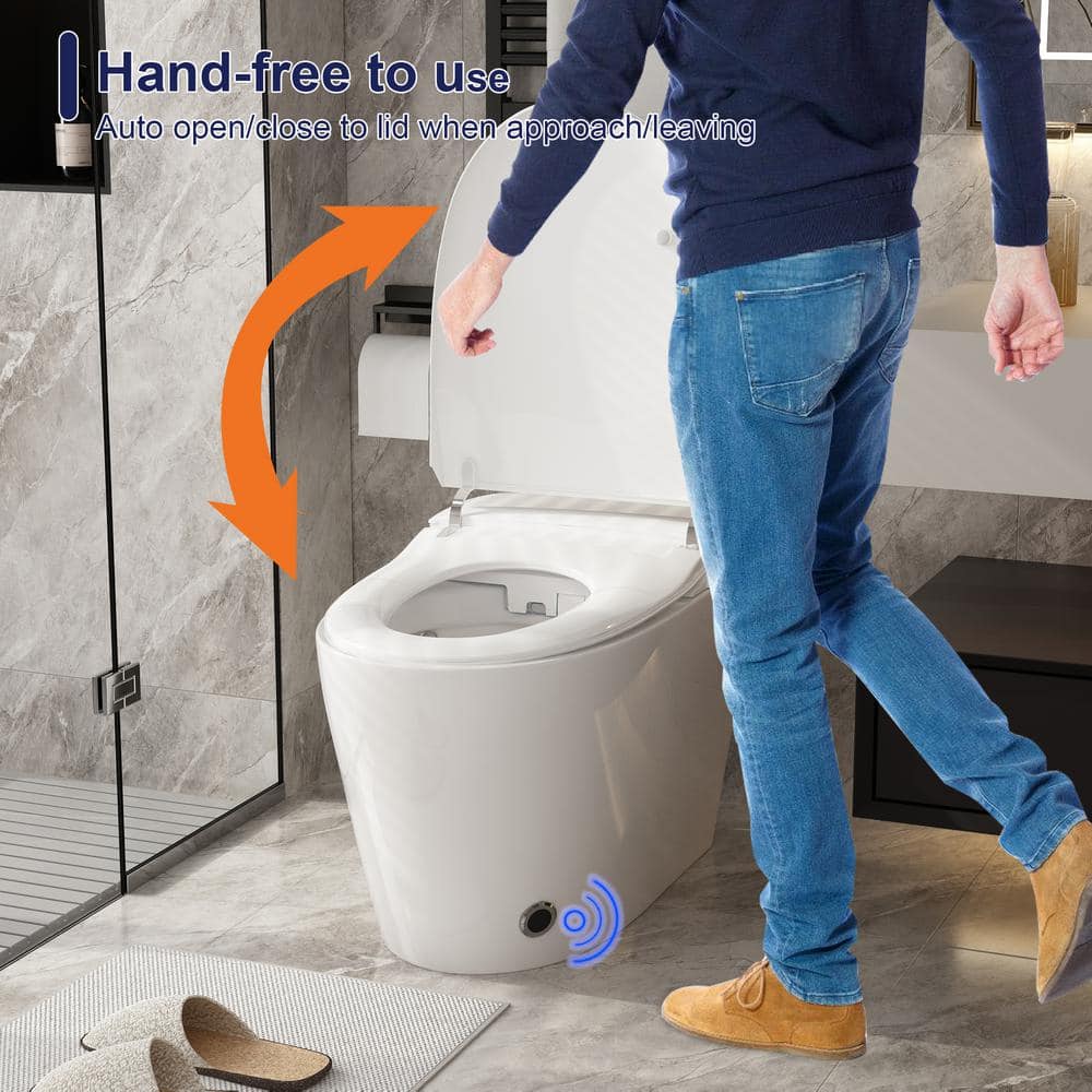 FUFU&GAGA Elongated Smart Bidet Toilet 1.28 GPF in White - Image 8