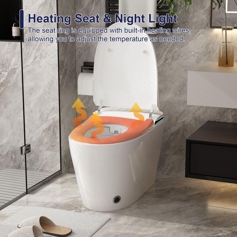 FUFU&GAGA Elongated Smart Bidet Toilet 1.28 GPF in White - Image 9