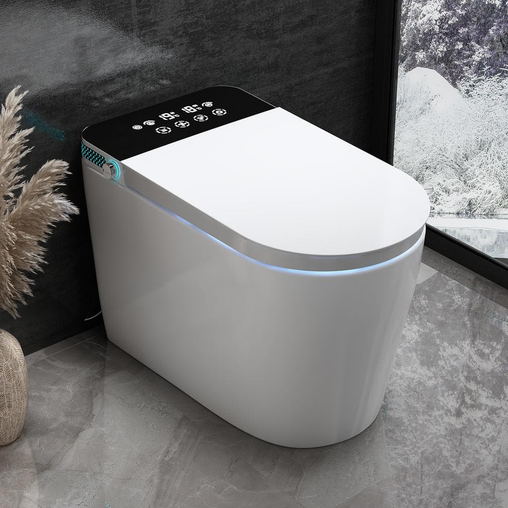 FUFU&GAGA Elongated Smart Bidet Toilet 1.28GPF with Massage Cleaning and Heated Seat - Image 3